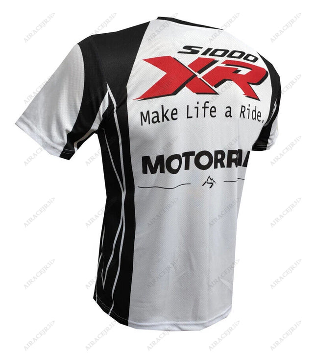 For BMW S1000 XR Motorcycle T-Shirt Motorrad ADVENTURE Travel Summer Ride Men's Motorsport Racing Quick Dry Jerseys White