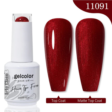 Arte Clavo 15ML Red Brown Color Gel Nail Polish Autumn Winter Nail Art Gel Nail Supplies Semi Permanent Soak Off UV Gel Varnish