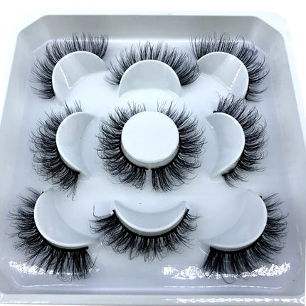AMSDCN New 5-Pair 8-25mm Natural 3D Mink Eyelash Extension Eyelash Maquiagem
