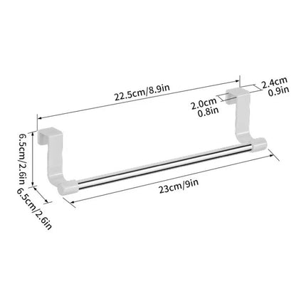 Over Cabinet Towel Bar Holder Kitchen Bathroom Storage Rack No Installation Required Door Hanging Towel Rack Storage Organizer