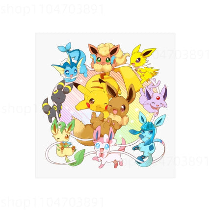 Pokemon Heat Transfer Stickers Anime Pikachu Cartoon Character Decal DIY Fashion Clothes Hat Bags Patches Ironing Decor Applique