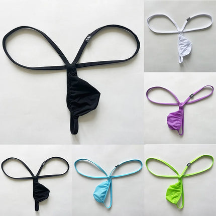 1pc Men Sexy Low Waist G-String Thongs Enlarge Underpants Bulge Pouch Underpants Ice Silk Gay Sissy Sexy Breathable Panties