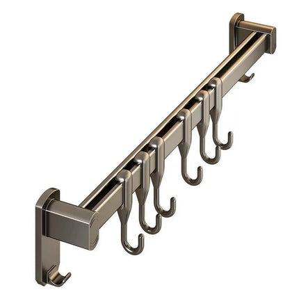 Kitchen Storage Rack Non-perforated shelves Wall Mounted with Movable hook Spoon Holder Organizer Kitchen Utensil Accessories