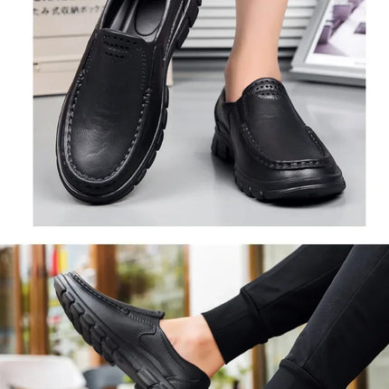 New Large Size Lightweight Casual Shoes Men's Oil and Slip Resistant Chef Shoes One Stirrup Driving Shoes Garden Shoes Soft