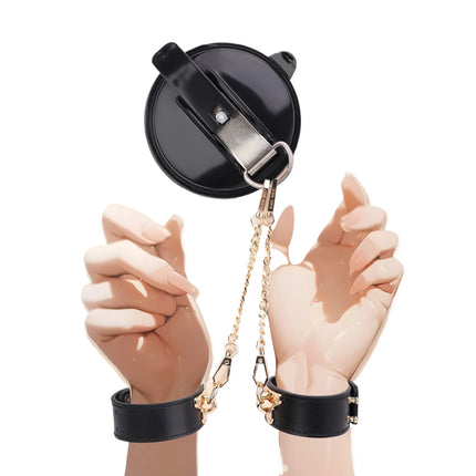 BDSM Restraint Sex Toys Leather Handcuffs with Strong Suction Cups Plush Handcuffs Couple Indoor Scene Game Flirting Sex Toys