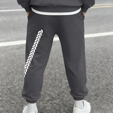 Men's Gothic Thorn Cross Rose Braid Vertical Print Sweatpants Elastic Waist Soft Fabric Dark Punk Street Hip Hop Joggers