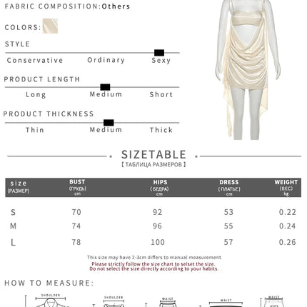 Weird Puss Irregular Sexy Dress Women Pleats Single Shoulder Sleeveless Backless Tassel Trend Prom Party Clubwear Mini Bodycon