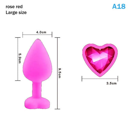 【AD】Metal Anal Plug Heart Crystal Beginner To Expert Butt Plug Adult Toy Tail Female/Male Dildos Sex Toys Couples Adults Game