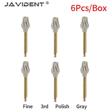 6Pcs/Set Dental Polishing Octopus Wheel Rubber Polishing Low-Speed Bending Machine Eagle Claw Wheel Spiral Flexible Brush