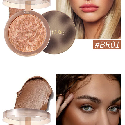 Truth'Key Mousse Bronzer,Matte Cement Brown Nose Shadow Facial Contouring Monochrome Natural Color Rendering 3D Makeup