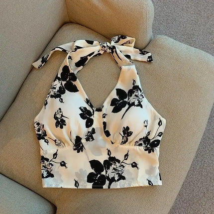 Women Sweet Elastic Camis Underwear Padded Bra Spaghetti Cute Crop Tops Print Tank Tops For Women Summer 2026
