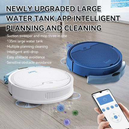 2025 New Upgrade 2000Pa Robotic Vacuum Cleaner Smart APP Home Sweeping Vacuum Cleaner Robot Dry Wet Anti-drop Vacuum Cleaner