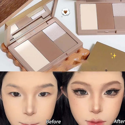 Stereoscopic Nasal Shadow Highlight Contouring Powder Palette Matte Brightening Face Shadow Contouring Powder Makeup Palette