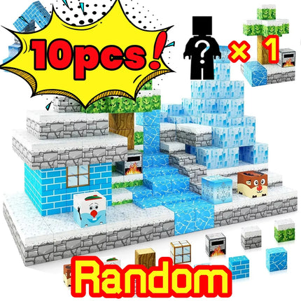 10-500 pcs World Magnetic Building Block Set Pixel Building Toy DIY Magnetic Cube Brick Construction Magnet Toy Birthday Gift
