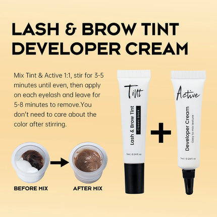 Gollee 4-6 Weeks Lash Lift and Tint Kit Brow Lamination Semi-permanent Eyebrow Tint Set Nature Black Eyelash Lifting Perm Makeup
