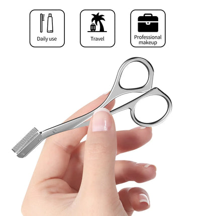 Stainless Steel Eyebrow Trimming Knife Safe Anti-scratch Scissors Eyebrow Shaving Tool Beginner Beauty Tool Set Eyebrow Razor
