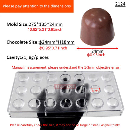 Beginner-Friendly 3D Polycarbonate Chocolate Mold, Easy-Release Sphere Mold for Chocolate Bombs & Bars