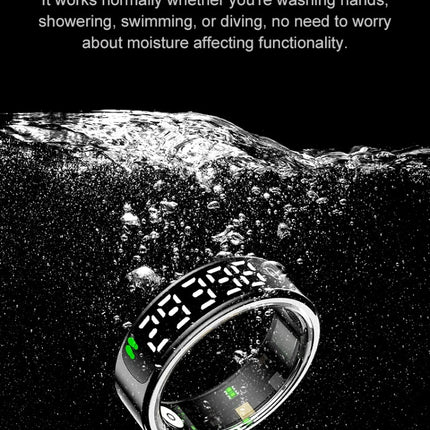 R13 Smart Ring Men Women with Charging Case,Heart Rate Blood Oxygen,Skin Temperature Monitor,5ATM Waterproof For Android iOS