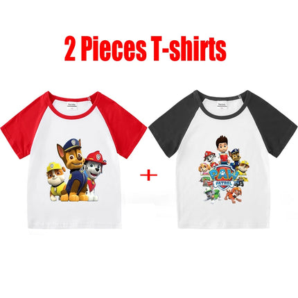 Child T-Shirt for Boys Girls Kids Shirts Baby Short Sleeve PAW Patrol Print T-Shirt Toddler Cotton Cartoon Tee Tops Clothing