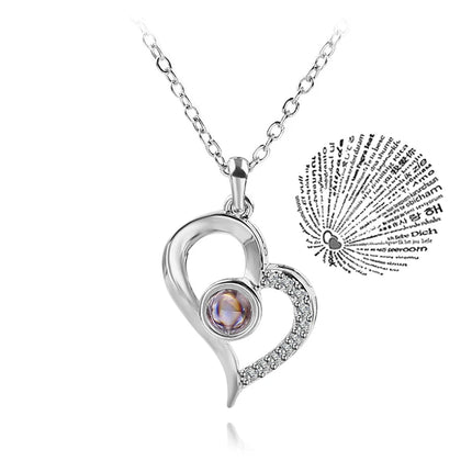 Projection Necklace 100 Languages I Love You Pendant Necklaces For Lover Girlfriend 2026 Creative Couple Romantic Jewelry Gifts