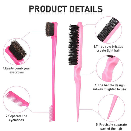 1/3/4PCS Leopard Tail Comb - for moothing Ponytail Bun/Hairs/beard - Anti Static and Heat Resistant Teasing Comb for Hair Types