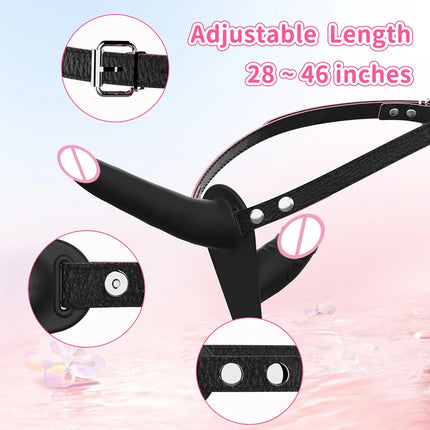 Double Penis Vibrator Dual Ended Strap on Elastic Harness Belt Strap On Dildo Adult Sex Toys for Woman Couples Anal Soft Dildos