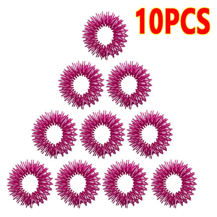 5PCS Stainless Steel Finger Massage Acupressure Ring Stress Relief Anxiety Teens Adults Stress Finger Toys For Adult Kids SBAMQ2