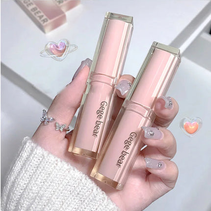 Silky Glossy Lipstick Gege Bear Pump Lips Moisture Water Bomb Comfortable Ultra Sheen Non-Stick Cup Lip Balm