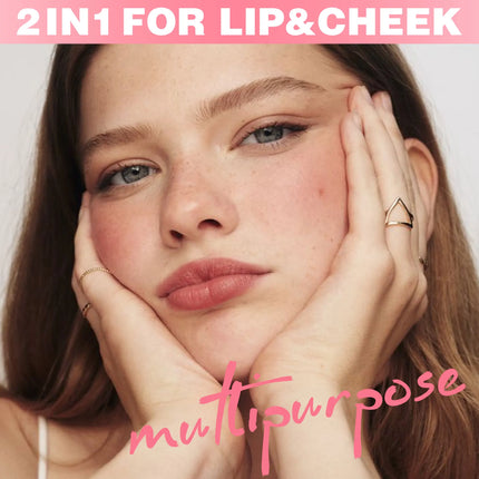 HANDAIYAN 5-Color Matte Pink Pebble Blush Waterproof & Sweat-Resistant Easy Application Dual-Use for Lips & Cheeks