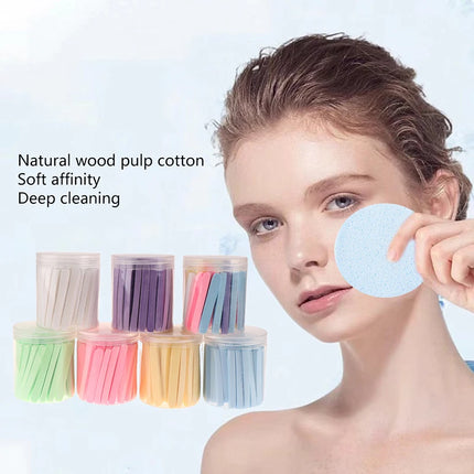 50pcs Compressed Face Wash Wash Face Sponge Clean Face Disposable Powder Puff Face Cleansing Cotton Pad Cleansing Beauty Strip