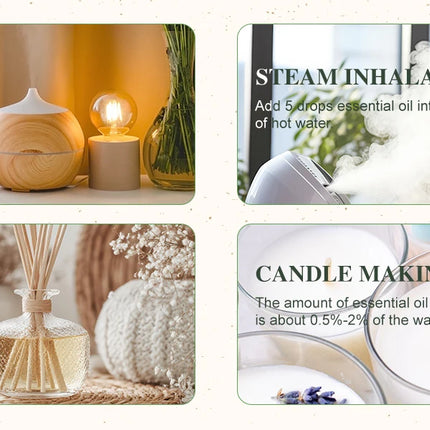 PHATOIL 30ml Aromatherapy Essential Oil Lavender Eucalyptus Vanilla Sweet Orange Aroma Oils For Diffuser Candle Making DIY Soap