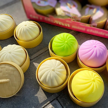 1Pc/Set Simulation Dumpling Steamed Bun Squeeze Toy Soft Stress Relief Fidget Toy Anxiety Relief Decompression Dough Toy