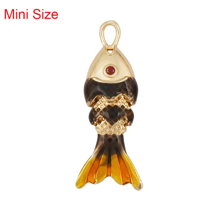 Enamel Fish Bone Squid Marine Sea Dalphin Charm Pendant,18K Real Gold Silver Plated Zircon Jewelry Finding Supplies S87 S75