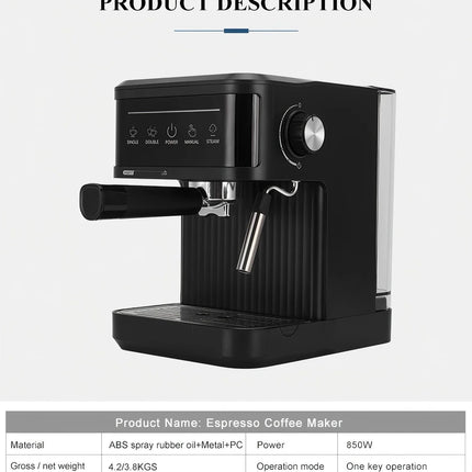 Home Coffee Machine 20Bar Pump Pressure Energy Saving Self-Cleaning Portable Small Coffee Grinder Machine for Home Office