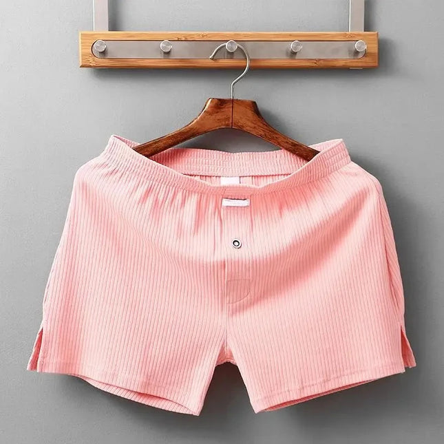 Stretch Cotton Underwear Mens Boxer Shorts Threaded Aro Pants Sleepwear Loungewear Shorts Boxers Male Underpants Panties