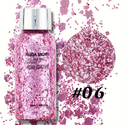 Glitter Sequins Gel Eyeshadow Cream Face Crystal Sequins Gel Shimmer High Gloss Eye Shadow Nail Hair Glitter Gel Stage Makeup