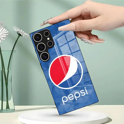 Classic Pepsis Cola Phone Case For Samsung S26 S25 Edge Ultra 23 22 21 20 Ultra Plus S24 Fe Glass Cover