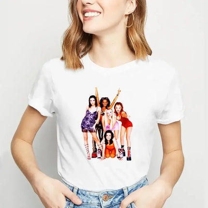 Spice Girls Print Funny Cartoon T Shirt Women Anime T-shirt Harajuku Graphic TshirtTop Tees Summer Casual Short sleeve