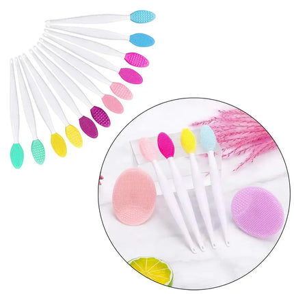 Wholesale 4pcs New Fashion Design Nose Double-Sided Tool Silicone Lip Scrub Exfoliator Brush  make up brushes  makeup brush set