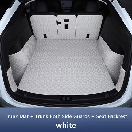 For Tesla Model Y Juniper / 3 Highland 2025-2026 Front Rear Trunk Mat Leather Full Coverage Trunk Both Side Guard Protective Pad