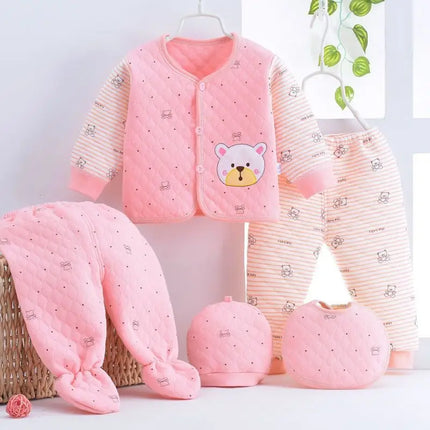 5pcs/set Children's Clothing Baby Bear Pure Cotton 0-3M Baby Clothes Spring Autumn Underwear Set