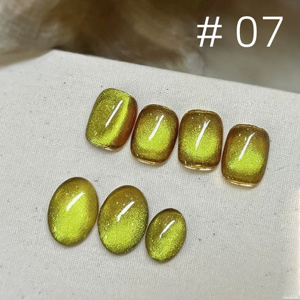 MN 10ml 1-12pcs 2025 Autumn Blue Brown Cat Eye Gel Nail Polish Popular Flash Chocolate Glass Beads Nails Black Nails Christmas