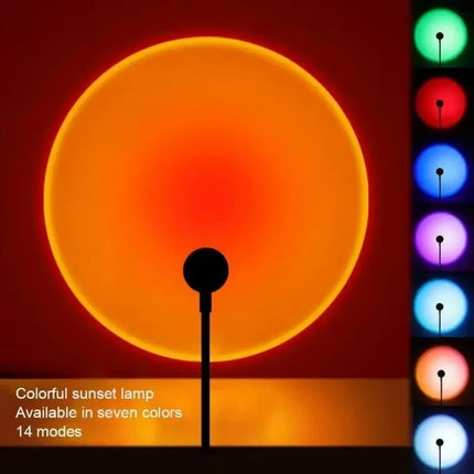 USB LED Sunset Photography Light RGB Rainbow Atmosphere Wall Light Backdrop Bedroom Home Decoration Night Light Projection Light