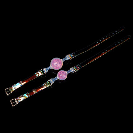 Silicone Mouth Gag Built-in Crystal Glass Ball Erotic Sex Toys Gag Ball Couple Adult Game Open Mouth Gag Ball Bdsm Bondage