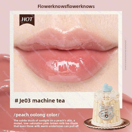 Flower Knows Midsummer Fairytales Series Mirror-shaped Lip Gloss Moisturizing And Non-sticky Lipstick