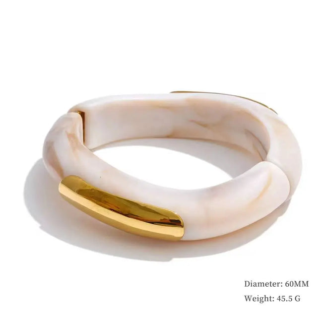 Yhpup 57/61/62mm Acrylic Resin Thick Bracelet Bangle Waterproof Statement Fashion Summer 2026 Wrist Jewelry