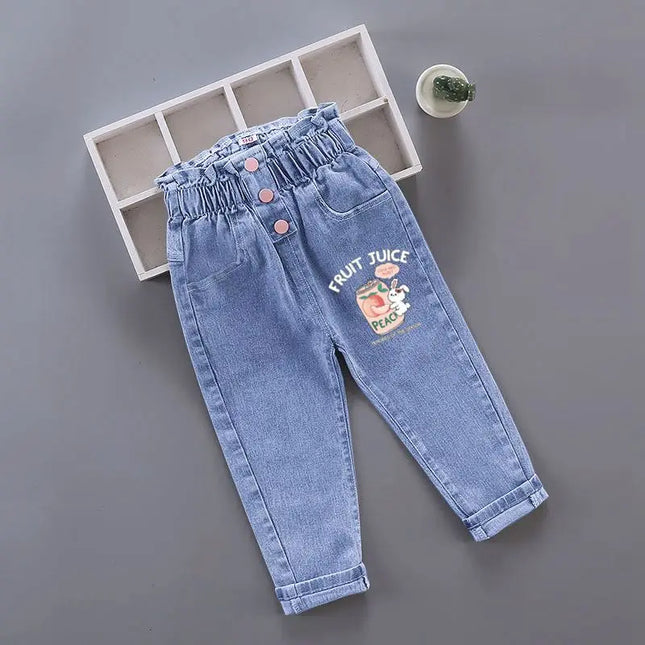 Girls' Pants Kids' Clothes Children's Jeans Cowboy Denim Pants Spring Autumn Fashion Clothing Streetwear Casual Harajuku