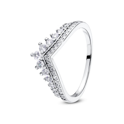 925 Sterling Silver Rings For Women Original Crown Love Heart Wishbone Engagement Wedding Rose Gold Crystal Ring Luxury Jewelry