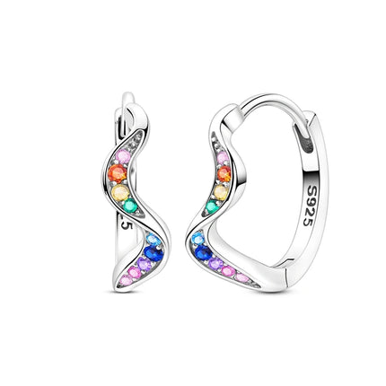 2025 New 925 Sterling Silver Earrings Simple Bow Strawberry Butterfly Hoop Stud Earrings for Wedding Party Women Jewelry Girls