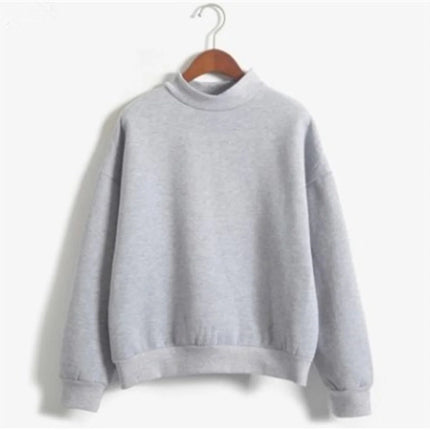 Women O Neck Solid Color Turtleneck Long Sleeve Velvet Sweatshirt Cotton Lightweight And Breathable Workout Pullover Cozy Wear